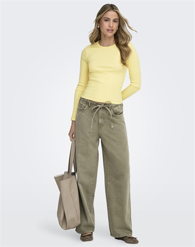 Only - ONLVal Life O-Neck Langærmet Top - Sunlight